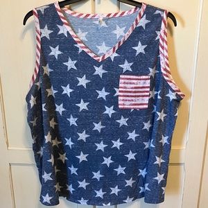 Stars and Stripes tank top with front chest pocket